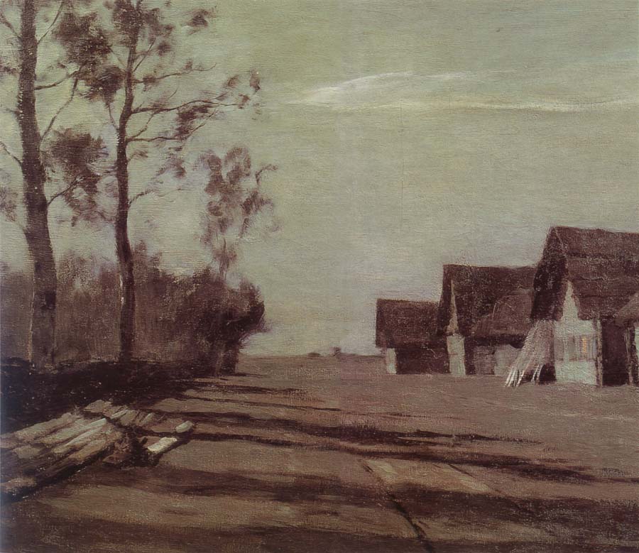 Isaac Levitan Village by Moonlight